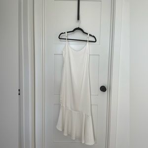 Lulus Asymmetrical White Silk Dress